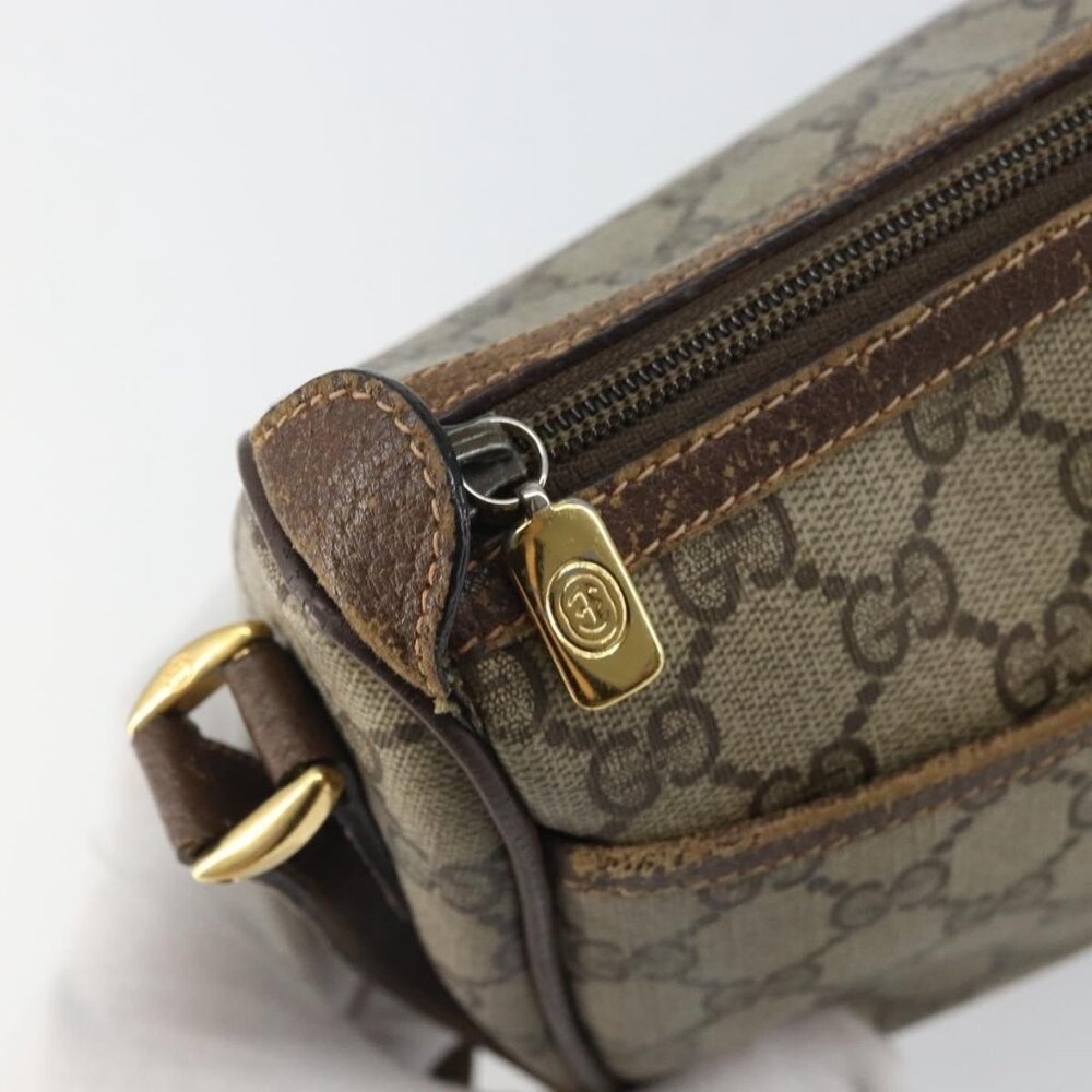 Authentic GUCCI GG Supreme Web Sherry Line Bag PVC Beige Gold 89 02 032 - Picture 7 of 16
